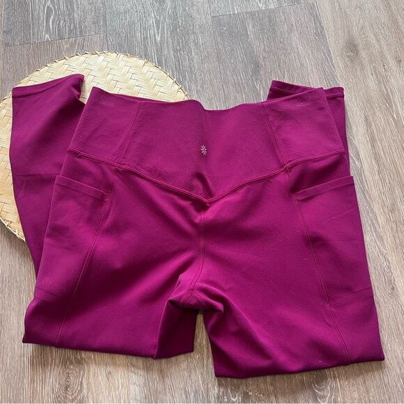 Athleta salutation stash pocket II tight 7/8 length fuchsia pink petite L - Picture 9 of 9
